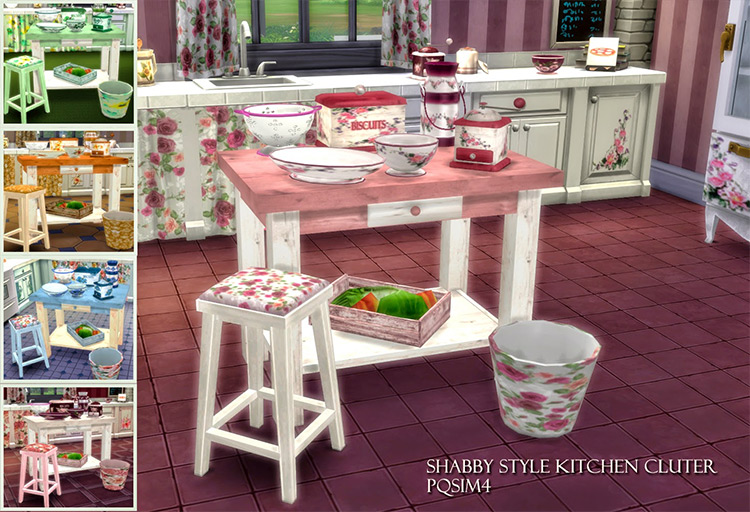 Shabby Style Kitchen Clutter / Sims 4 CC