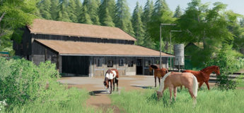 Horse Stable with Horses Grazing / FS19 Mod Preview