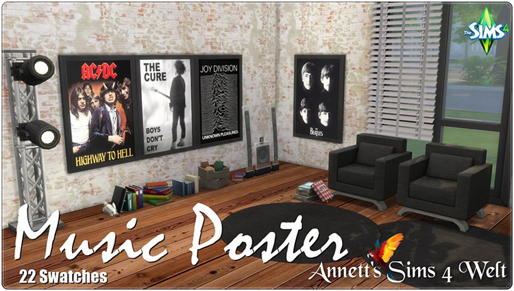 Music Poster Set CC for The Sims 4