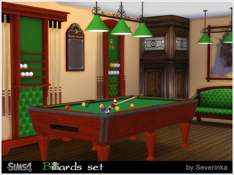 Billiards Set Décor Preview / Sims 4 CC