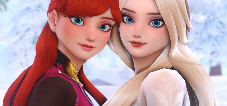 Disney-style Frozen Anna & Elsa in The Sims 4