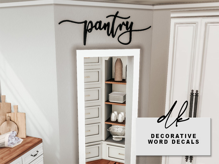 Decorative Word Decals / Sims 4 CC