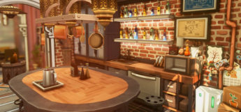 Steampunk-style Kitchen Interior in The Sims 4