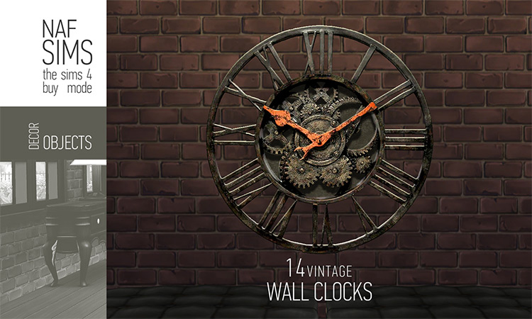 Vintage Wall Clock / Sims 4 CC