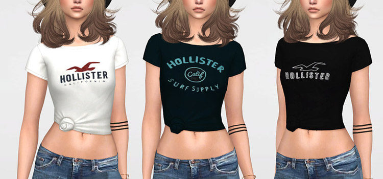 Girls Hollister Tshirts for The Sims 4