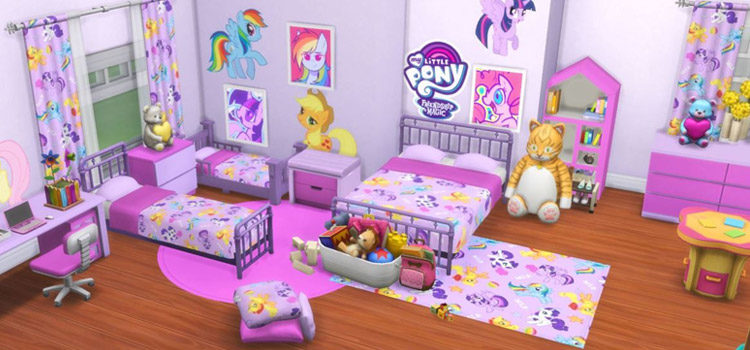 Pink Bedroom Designed with MLP CC / Sims 4