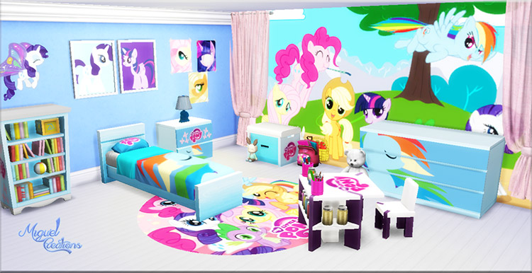 My Little Pony Bedroom CC for The Sims 4