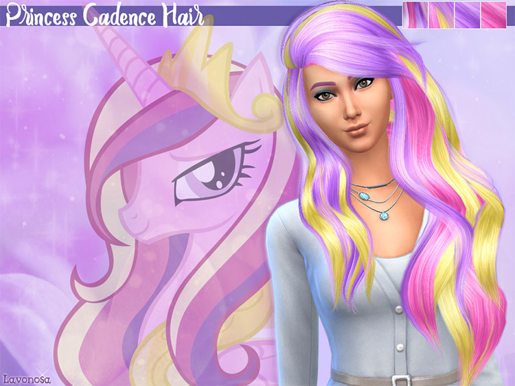 Princess Cadence Hair CC for Sims 4