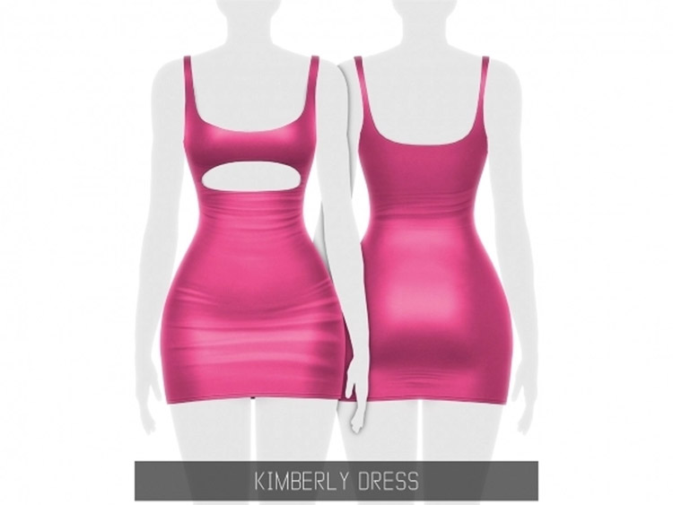 Kimberly Dress Pink Design / Sims 4 CC