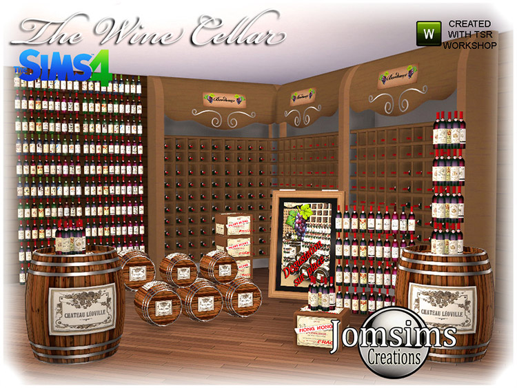 Wine Cellar CC Stuff for The Sims 4