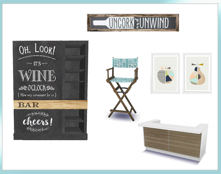 Wine Oclock Furniture and Storage CC / Sims 4