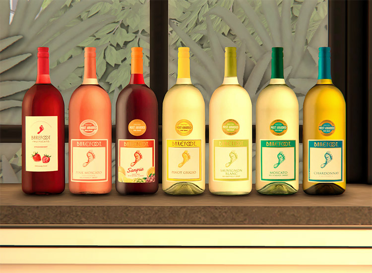 Barefoot Branded Alcohol Deco Bottles / Sims 4 CC