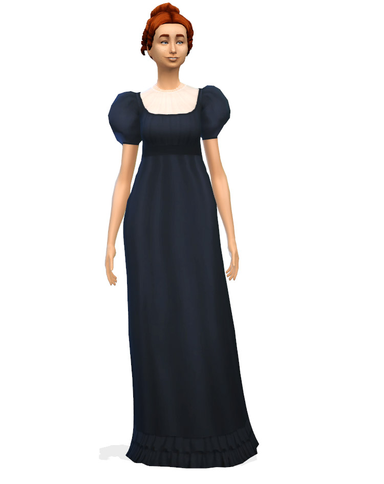 Emma Regency long dress CC for The Sims 4
