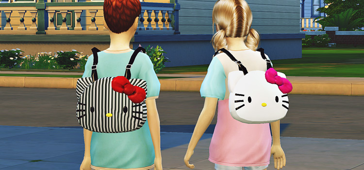 Hello Kitty Backpacks in The Sims 4