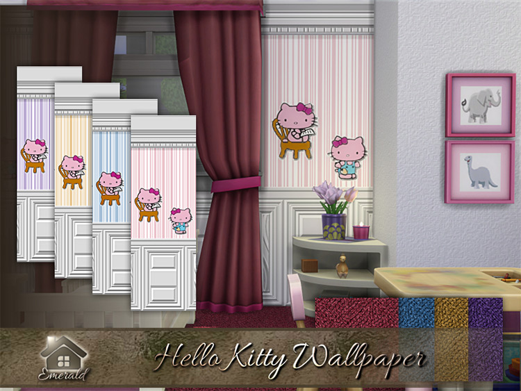 Hello Kitty Wallpaper Set / Sims 4 CC