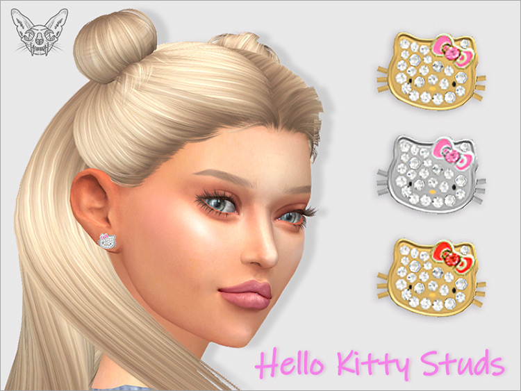 Hello Kitty Stud Earrings (adults) / TS4 CC