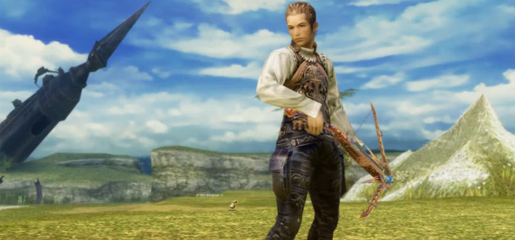 Balthier posed with crossbow in Final Fantasy XII: The Zodiac Age