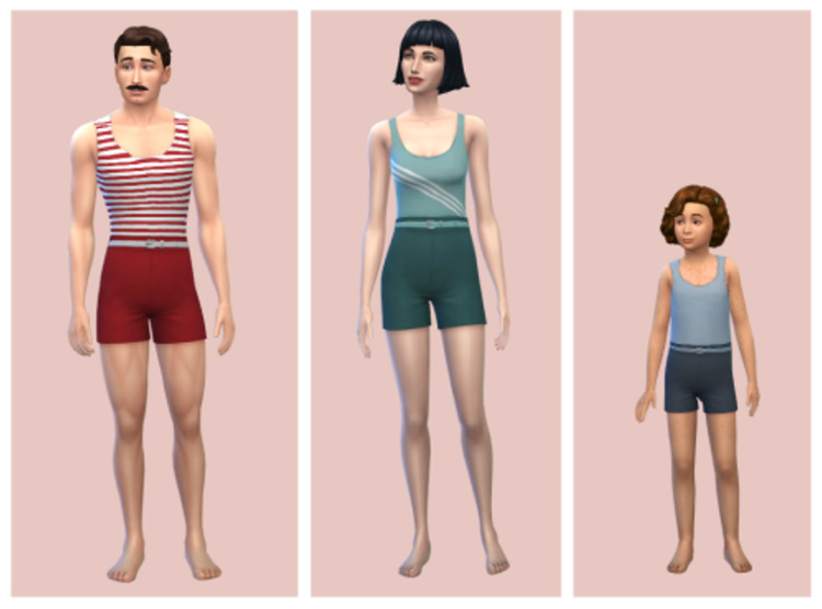 Androgynous Swimsuits / TS4 CC