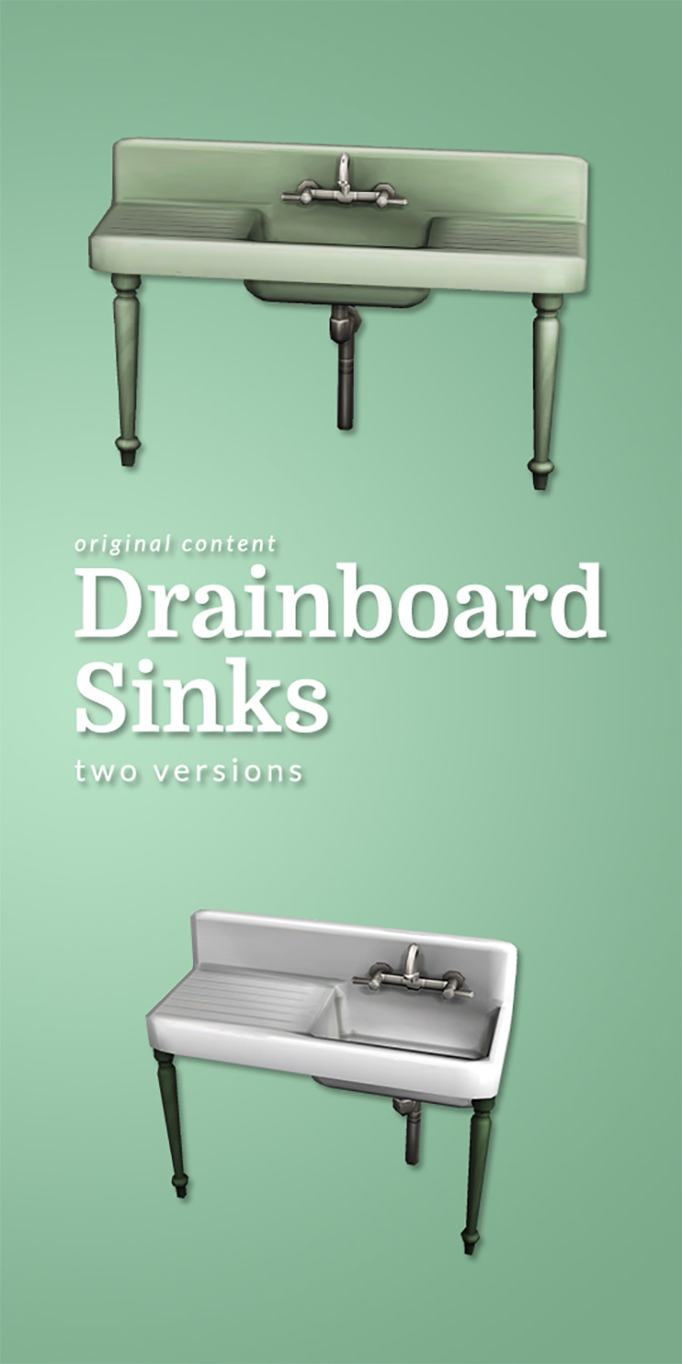 Drainboard Sinks / Sims 4 CC