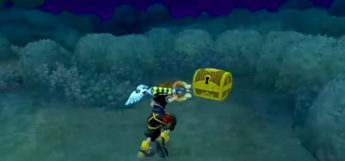 Sora at Starry Hill Treasure Chest in Kingdom Hearts HD 2.5 Remix
