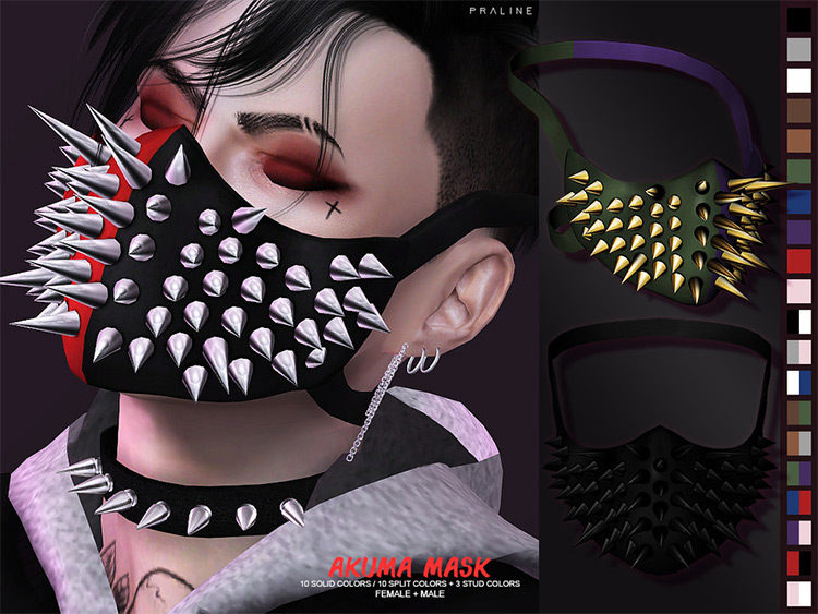 Akuma Mask with Spikes / Sims 4 CC