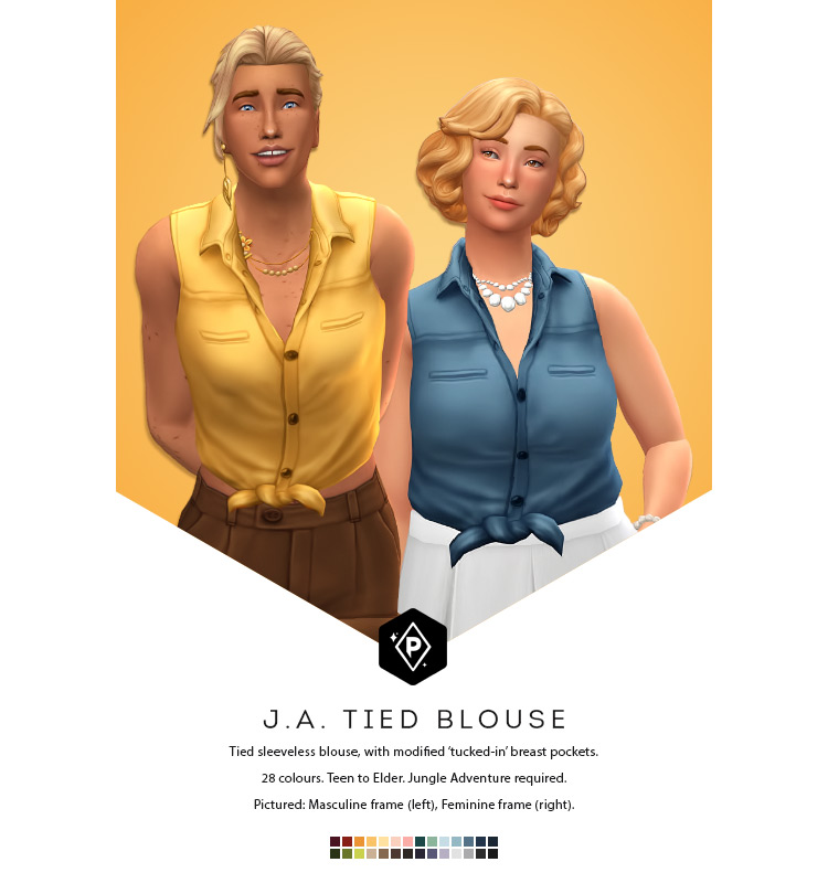 J.A. Tied Blouse / Sims 4 CC