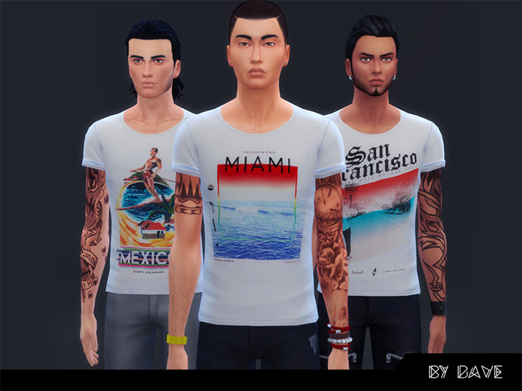 Hipster Countries Shirt for The Sims 4