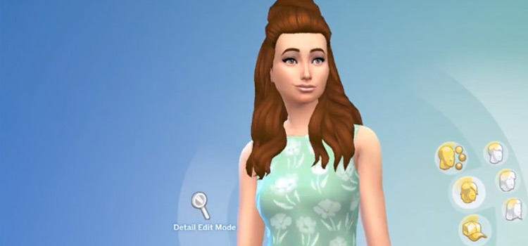 Half-up Half-down hairdo in Sims 4 CAS