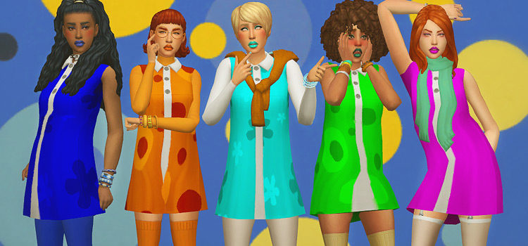 1960s girls styles and patterns / Sims 4 CC