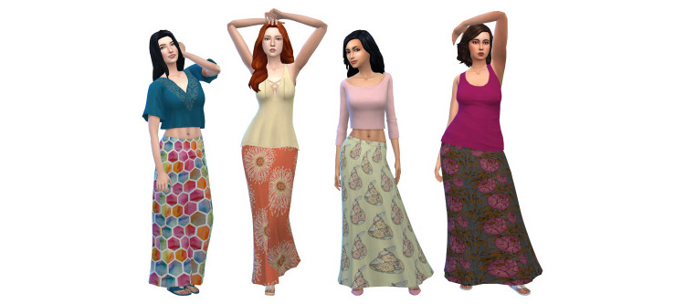 Hippie Skirts / Sims 4 CC