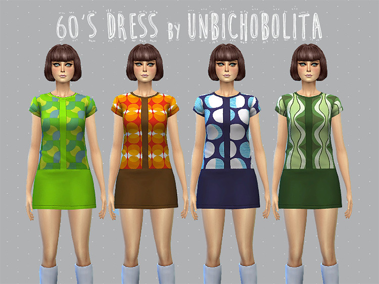 60’s Dress Design for The Sims 4