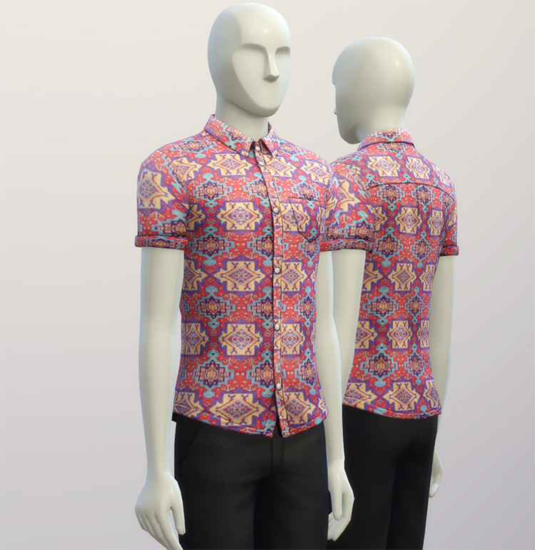 Cuffed Shirts Hippie Pattern for The Sims 4