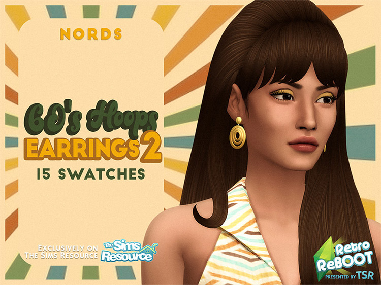 60’s Hoop Earrings for The Sims 4