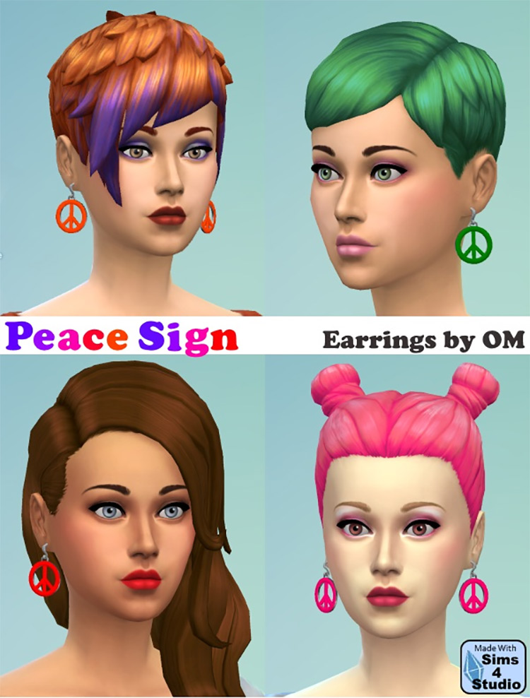 Peace Sign Earrings / Sims 4 CC