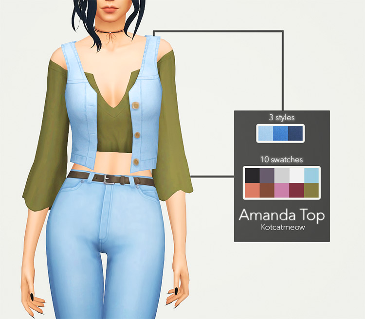 Amanda Top for The Sims 4