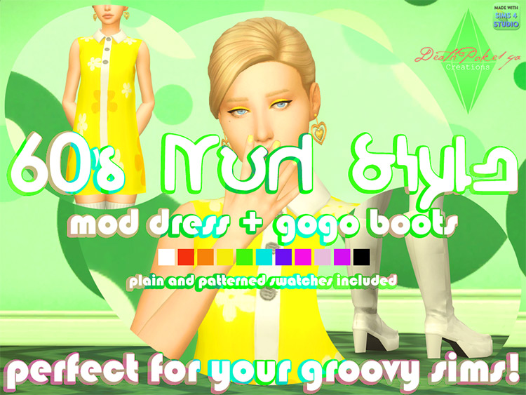 Mod Dress + Gogo Boots / TS4 CC