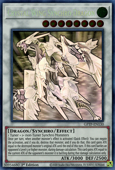 Crystal Wing Synchro Dragon YGO Card