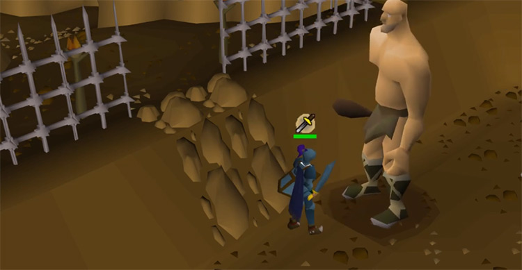 Obor giant boss battle screenshot from OSRS