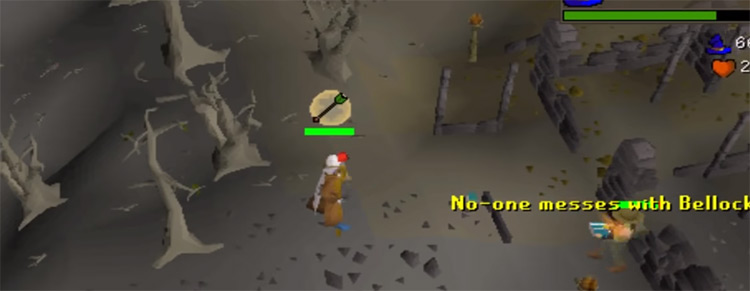 Crazy Archaeologist overhead screenshot from OSRS