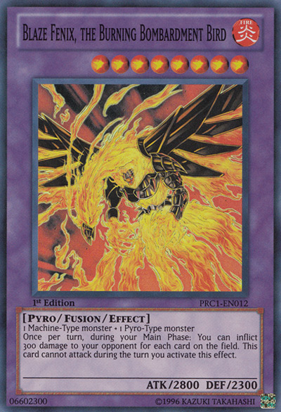 Blaze Fenix, The Burning Bombardment Bird YGO Card
