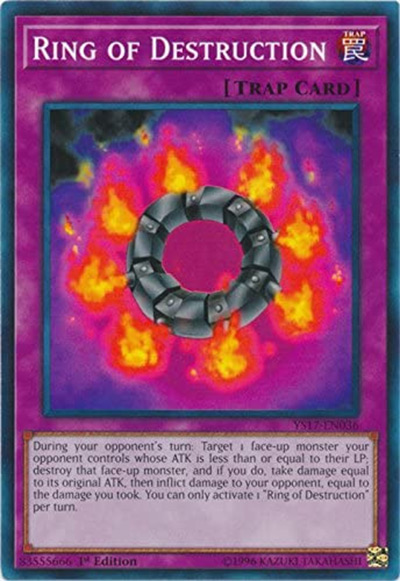 Ring Of Destruction (fire ring artwork) YGO Card