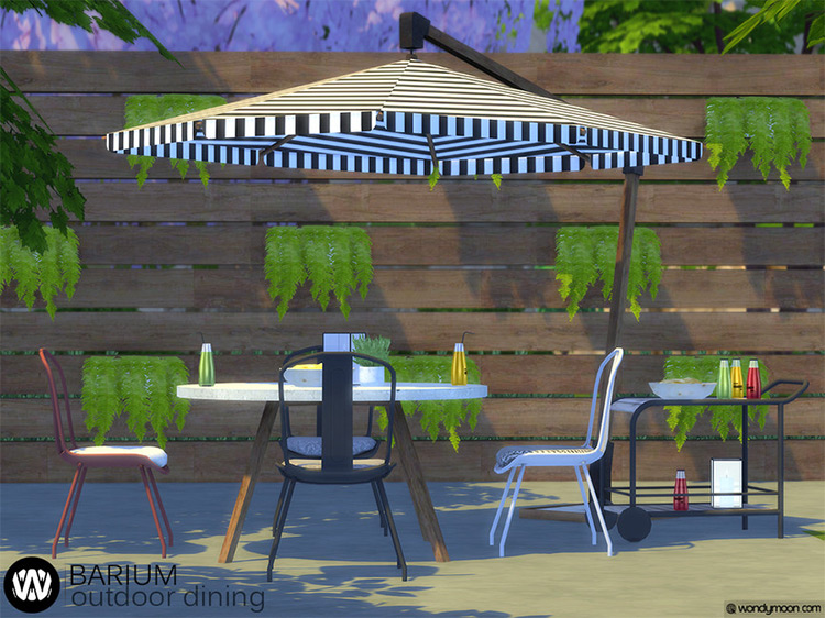 Venkovní jídelní set Barium / Sims 4 CC