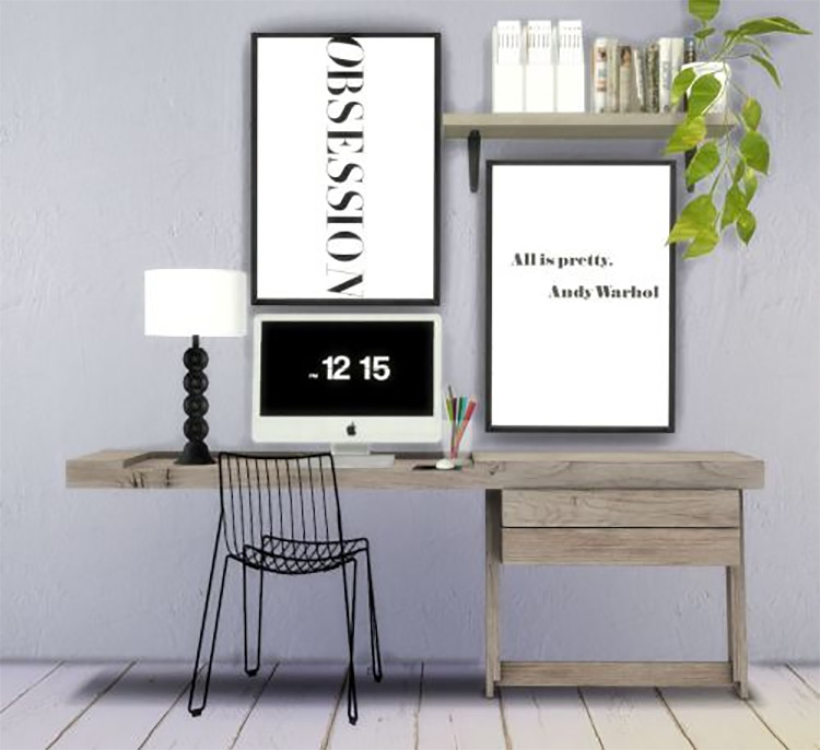 Minimalist Posters + Industrial Wallpaper by hvikis TS4 CC