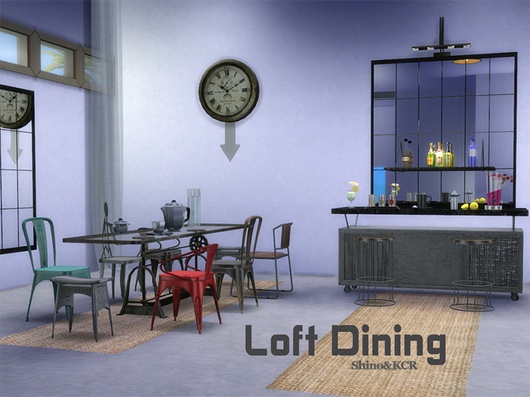 Loft Dining by ShinoKCR Sims 4 CC