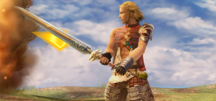 Basch holding two-handed greatsword in FFXII The Zodiac Age