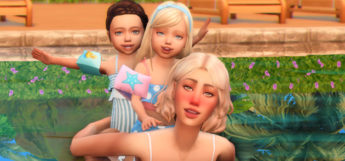 Pool Day Poses with Kids / Sims 4 Preview