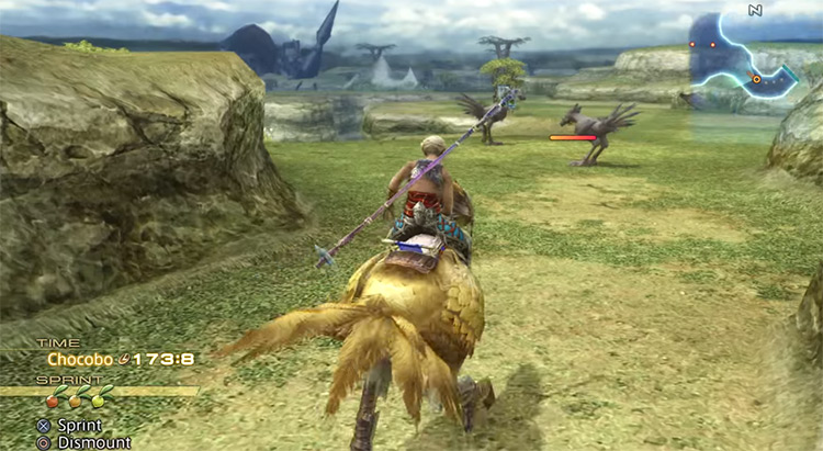 Vaan riding a chocobo in FFXII The Zodiac Age