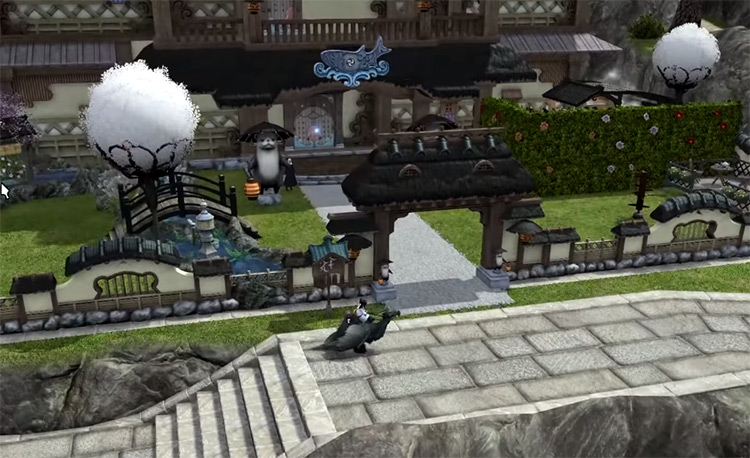 Outside previewing a house in FFXIV