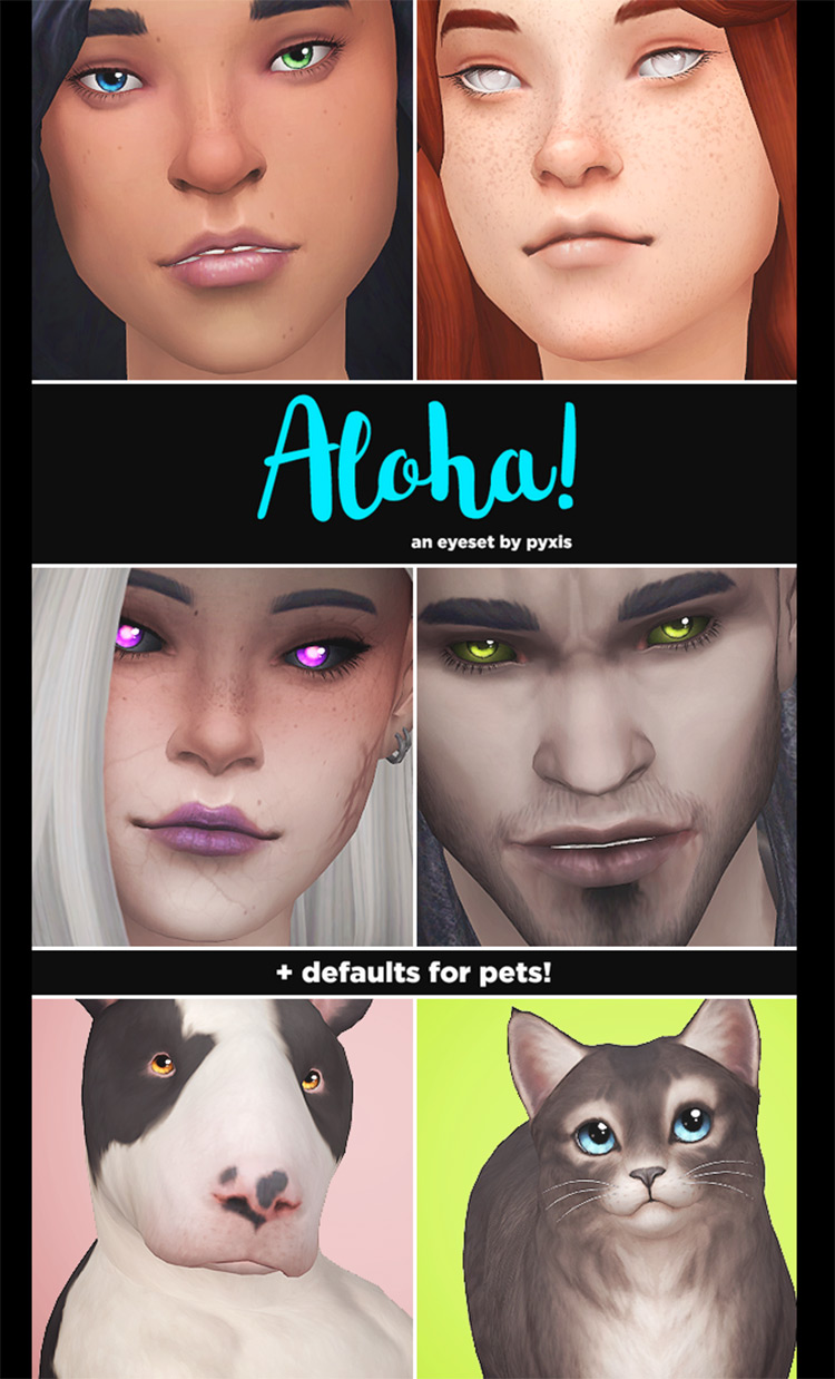 Aloha! Eyeset + Add-Ons by Pyxis for Sims 4