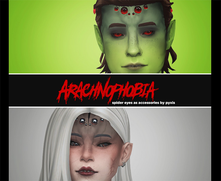 Arachnophobia - Accessory Spider Eyes by Pyxis for Sims 4.